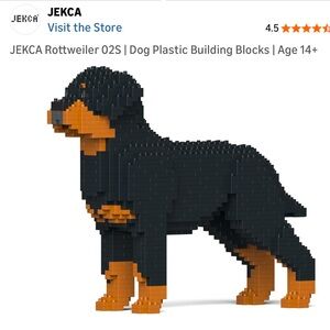 Rottweiler Dog Building Blocks - Black and Orange